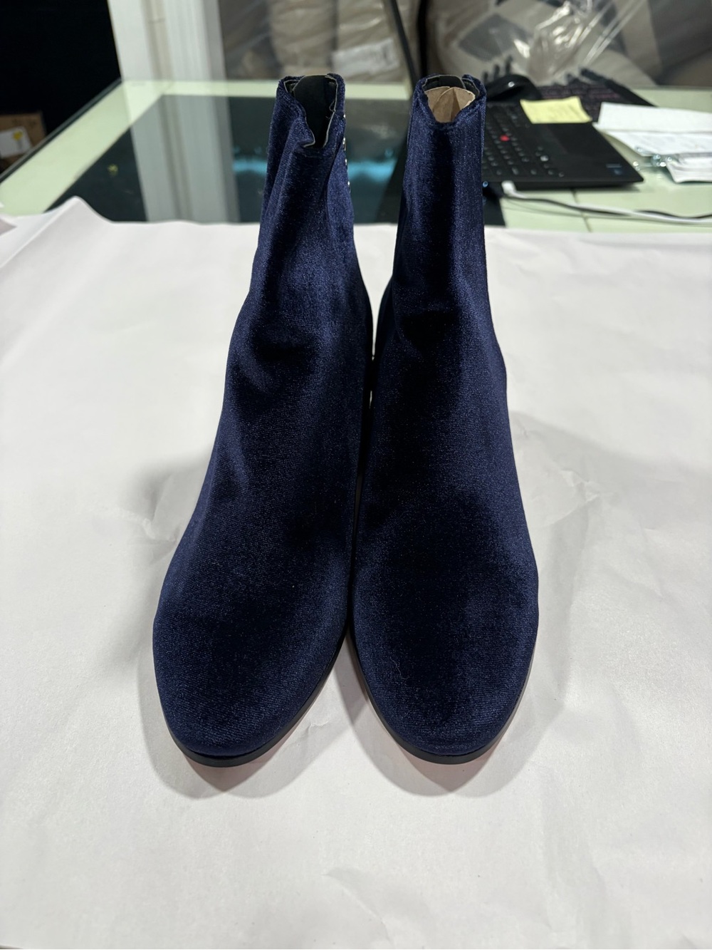 Dolce Vita Navy Velvet Ankle Booties